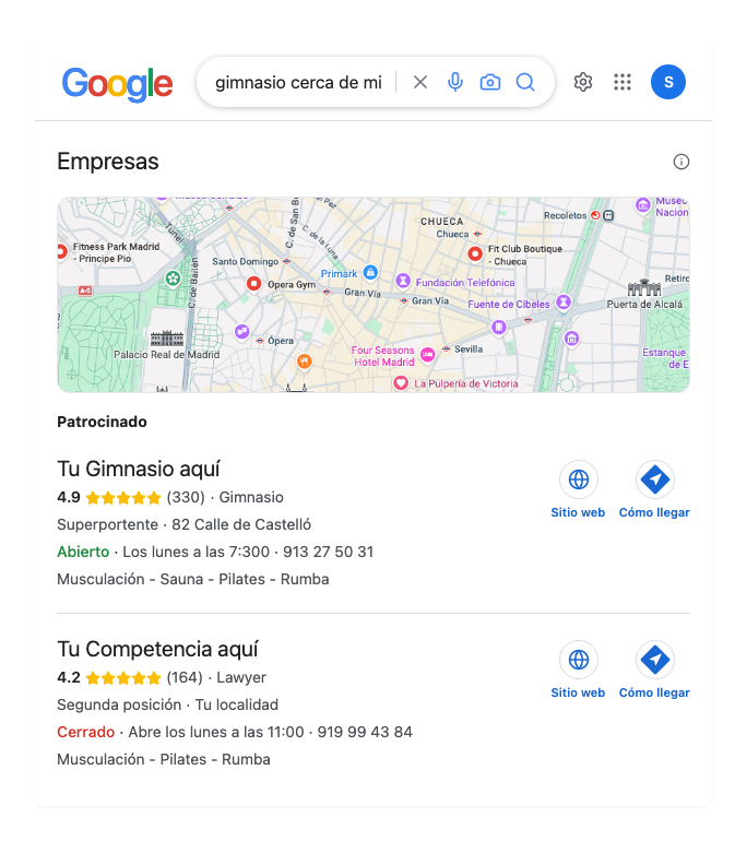 Google SERP Mockup